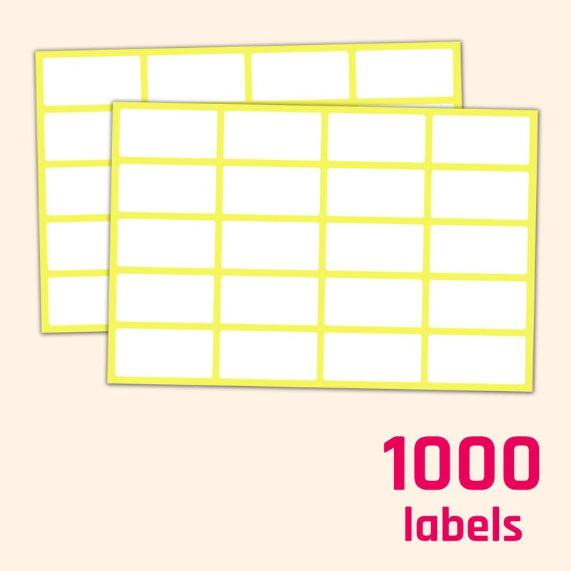TownStix 1000 Pack, 1.5"" x 0.75"" - Blank White Labels Stickers to Write On, Stick On Adhesive Sticky Labels - Image 4